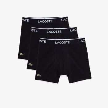 Lacoste Pack of 3 Boxer Briefs Pánské - Slipy Černé | CZ-91ulaq